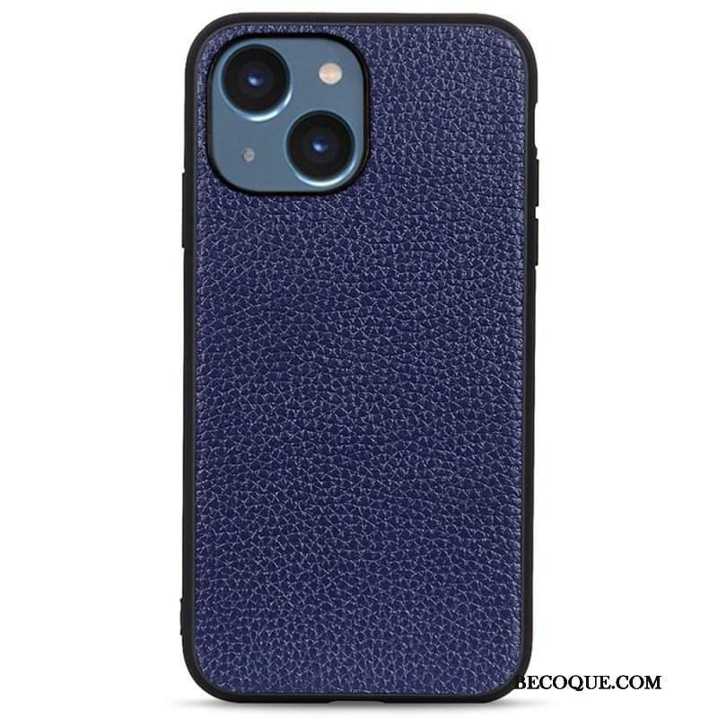 Etui do iPhone 14 Plus Prawdziwa Skóra Litchi