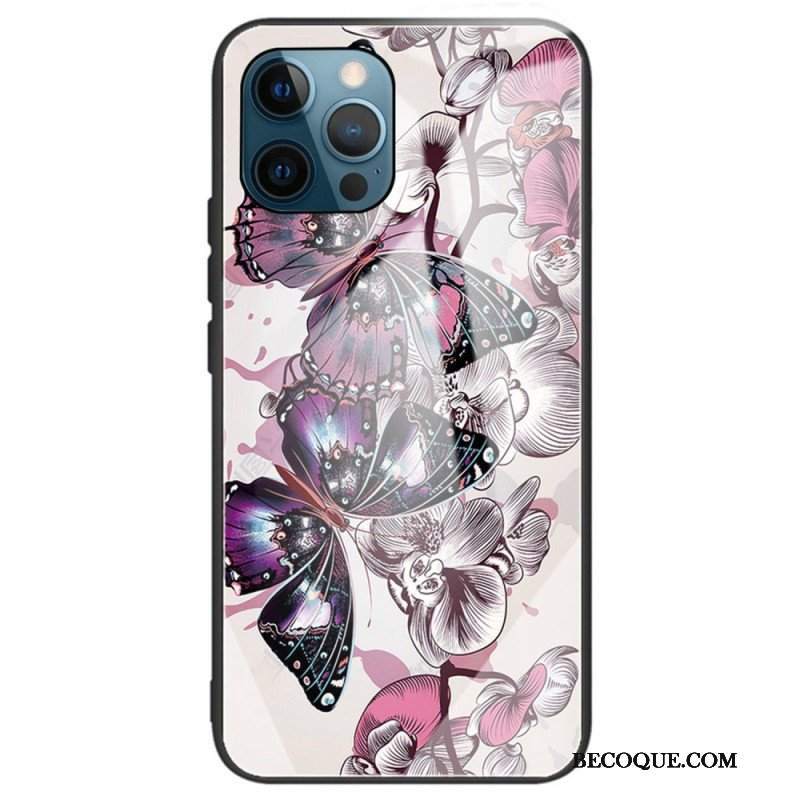 Etui do iPhone 14 Pro Max Motyle Ze Szkła Hartowanego