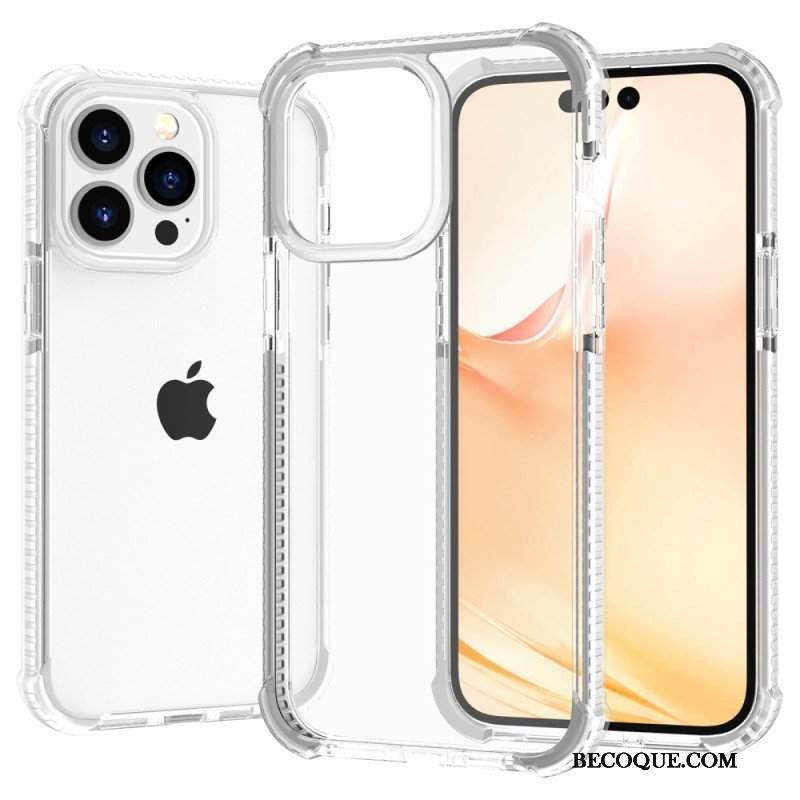 Etui do iPhone 14 Pro Max Przezroczyste Kolorowe Krawędzie