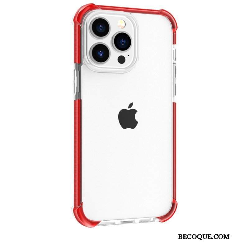 Etui do iPhone 14 Pro Max Przezroczyste Kolorowe Krawędzie