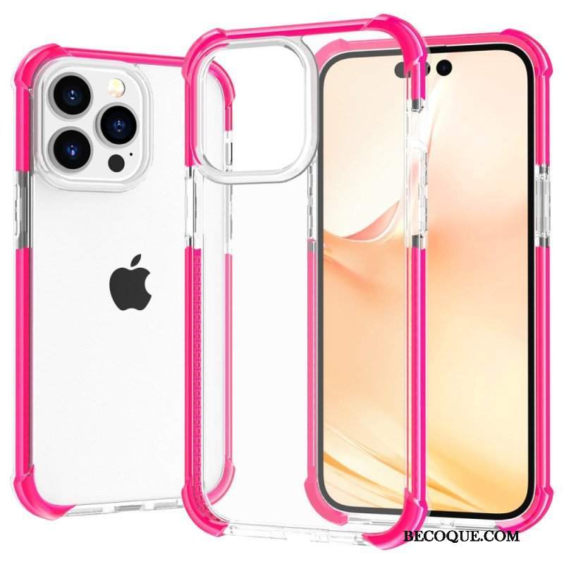 Etui do iPhone 14 Pro Max Przezroczyste Kolorowe Krawędzie