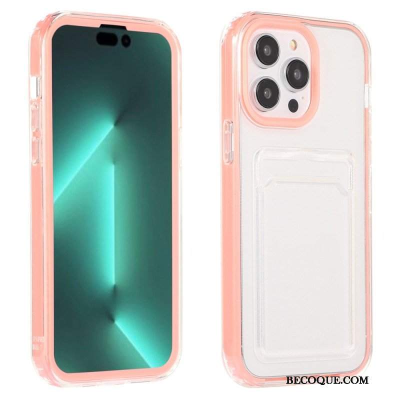 Etui do iPhone 14 Pro Przezroczysty Uchwyt Na Kartę