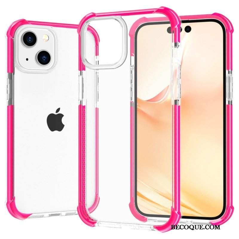 Etui do iPhone 14 Przezroczyste Kolorowe Krawędzie