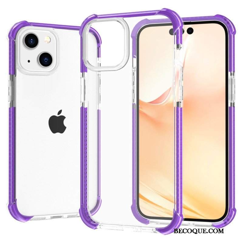 Etui do iPhone 14 Przezroczyste Kolorowe Krawędzie