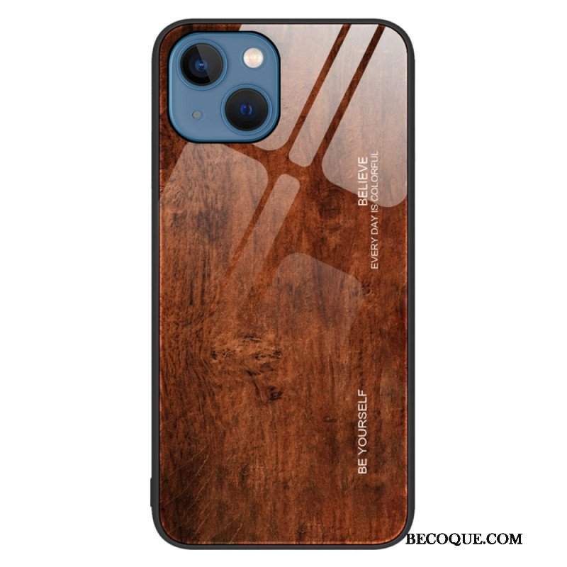 Etui do iPhone 14 Szkło Hartowane W Stylu Drewna