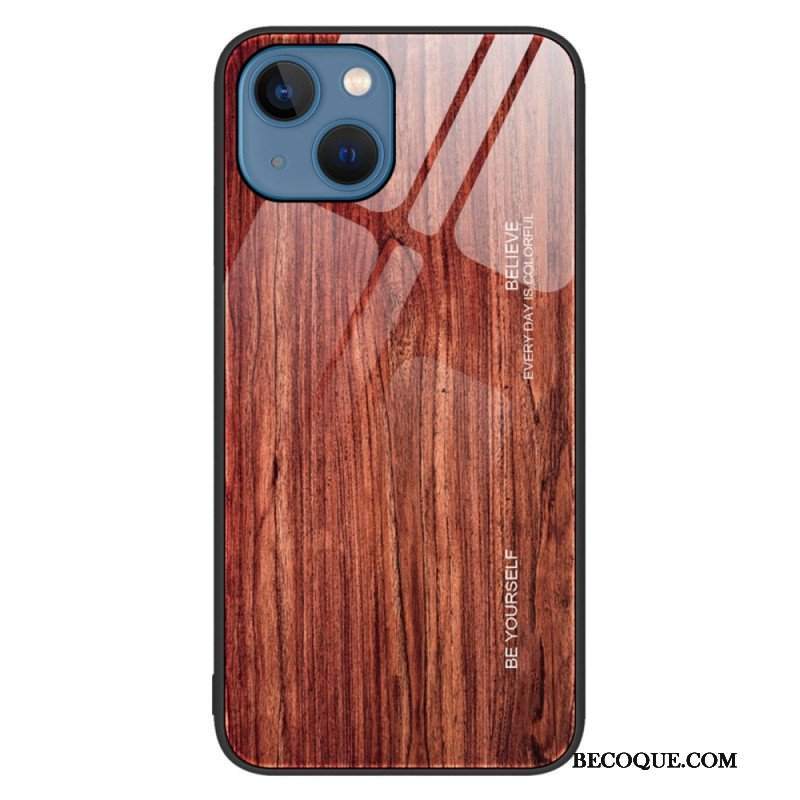 Etui do iPhone 14 Szkło Hartowane W Stylu Drewna