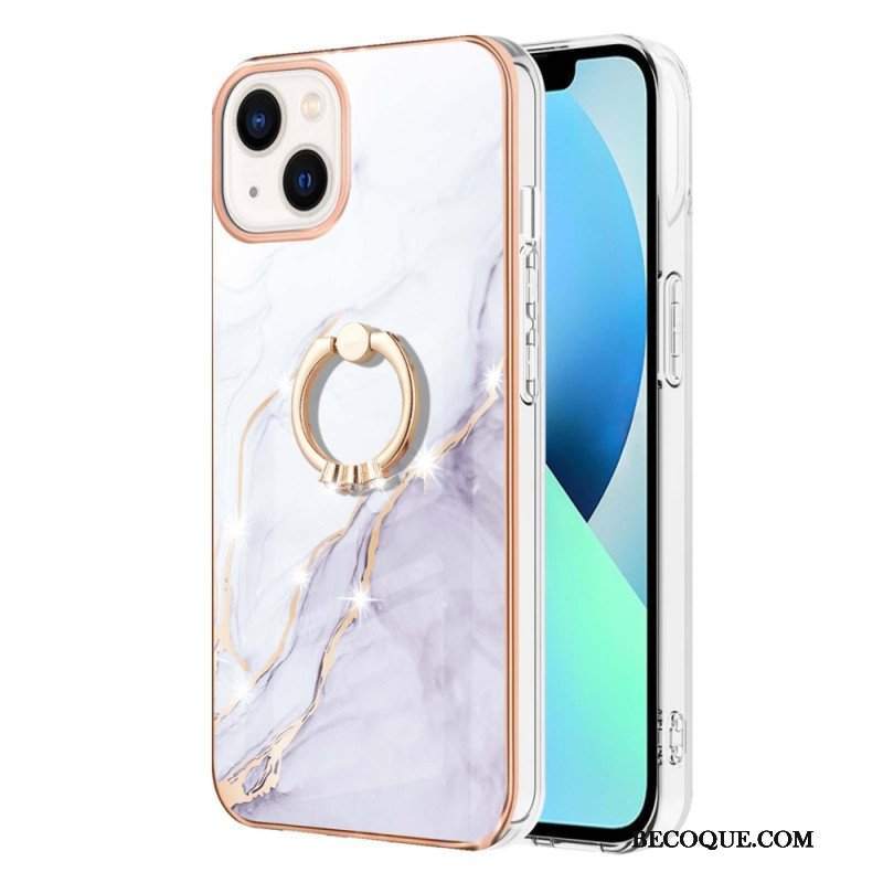 Etui do iPhone 15 Plus Styl Marmurowy Z Pierścieniem Podporowym