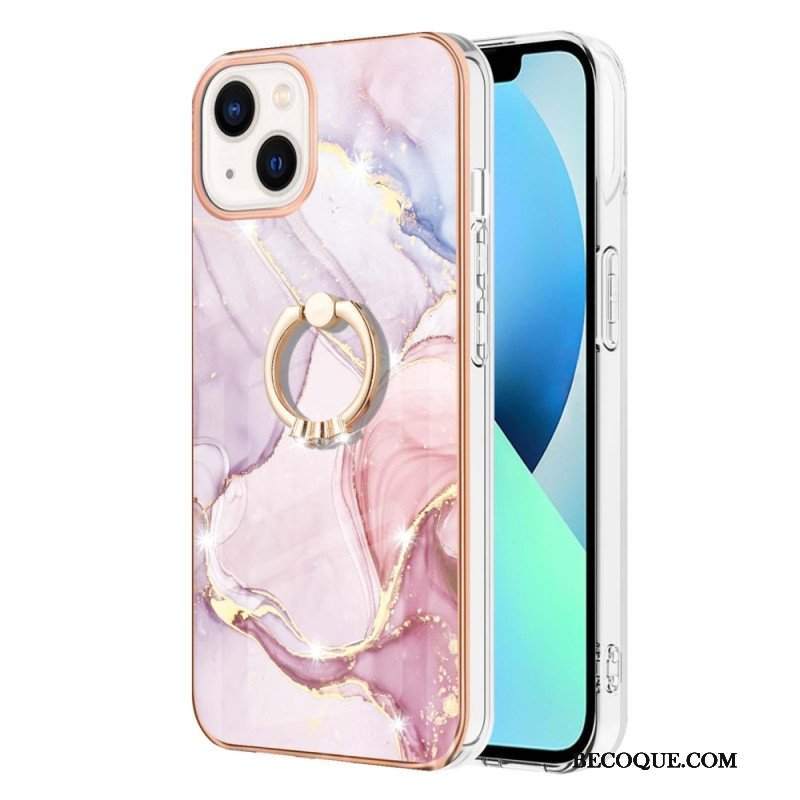 Etui do iPhone 15 Plus Styl Marmurowy Z Pierścieniem Podporowym