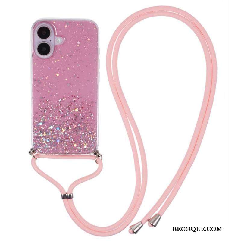 Etui iPhone 16 Plus Cekinowy Sznurek Etui Ochronne
