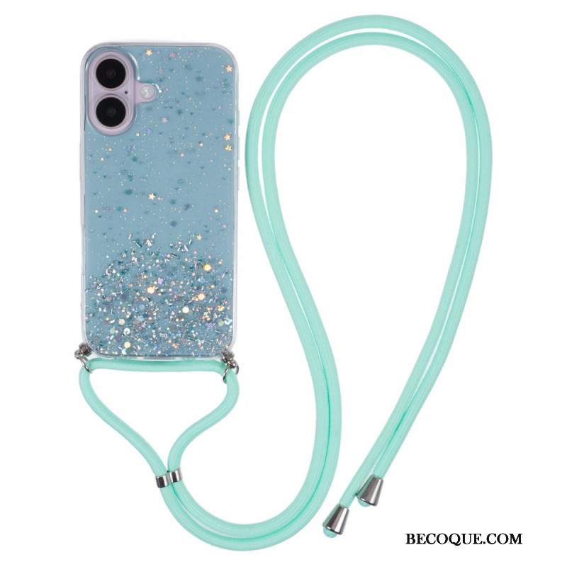 Etui iPhone 16 Plus Cekinowy Sznurek Etui Ochronne