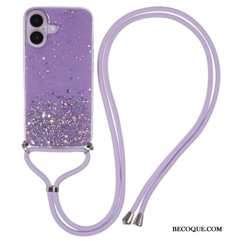 Etui iPhone 16 Plus Cekinowy Sznurek Etui Ochronne
