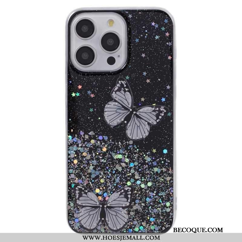Etui iPhone 16 Pro Max Błyszczące Motyle
