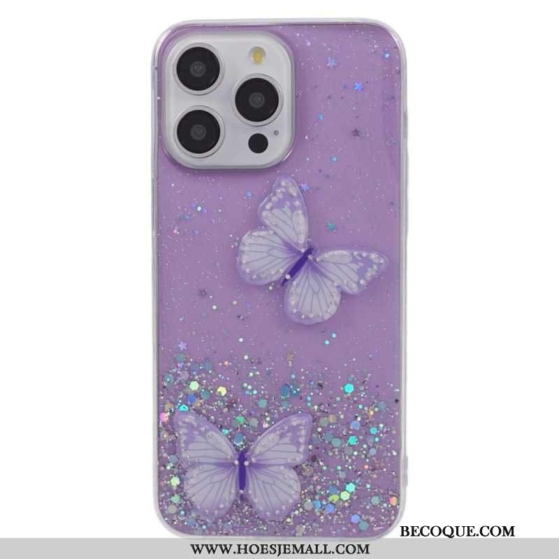 Etui iPhone 16 Pro Max Błyszczące Motyle
