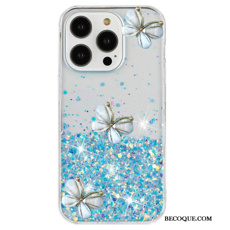 Etui iPhone 16 Pro Max Efekt Świetlny Motyli 3d