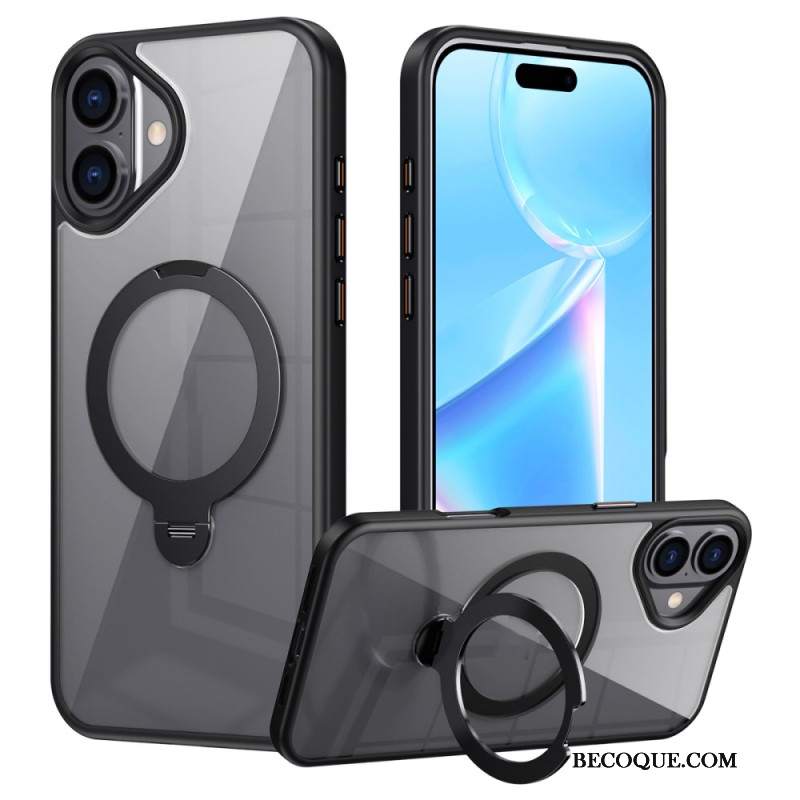 Etui iPhone 16 Przezroczysty Magnetyczny Uchwyt Pierścieniowy