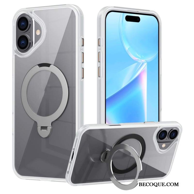 Etui iPhone 16 Przezroczysty Magnetyczny Uchwyt Pierścieniowy