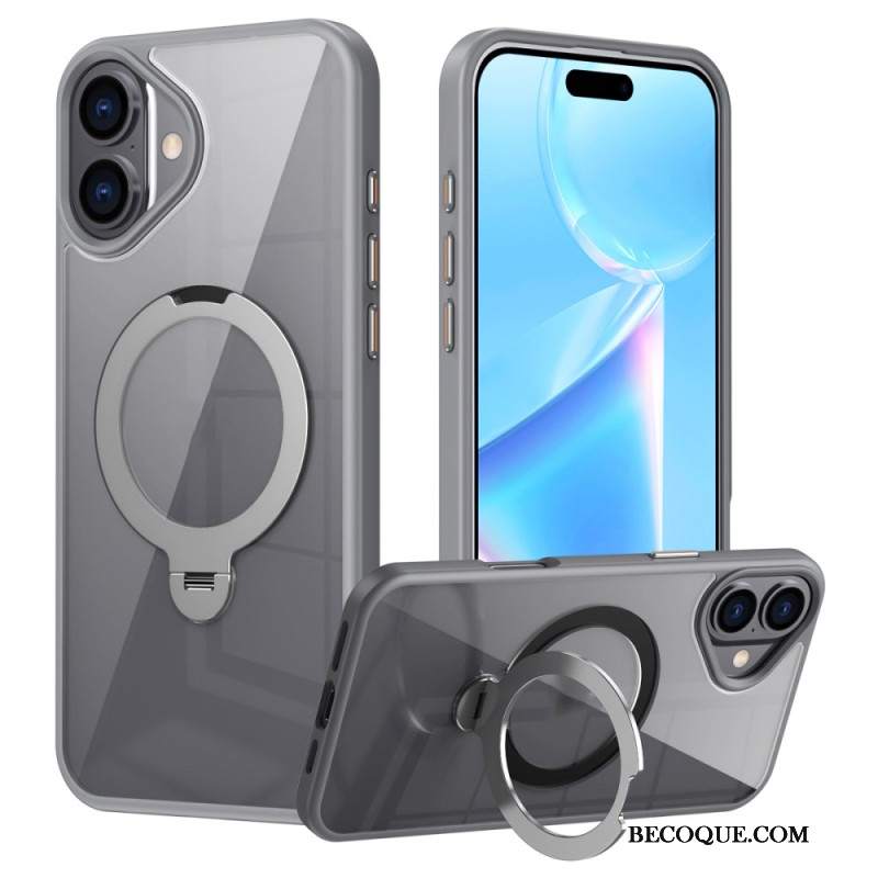 Etui iPhone 16 Przezroczysty Magnetyczny Uchwyt Pierścieniowy