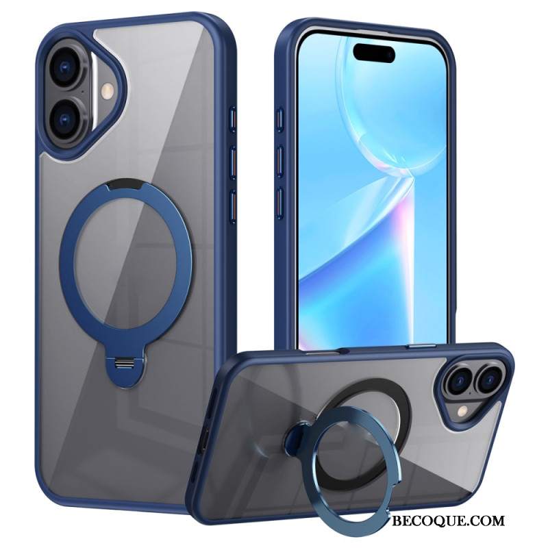 Etui iPhone 16 Przezroczysty Magnetyczny Uchwyt Pierścieniowy