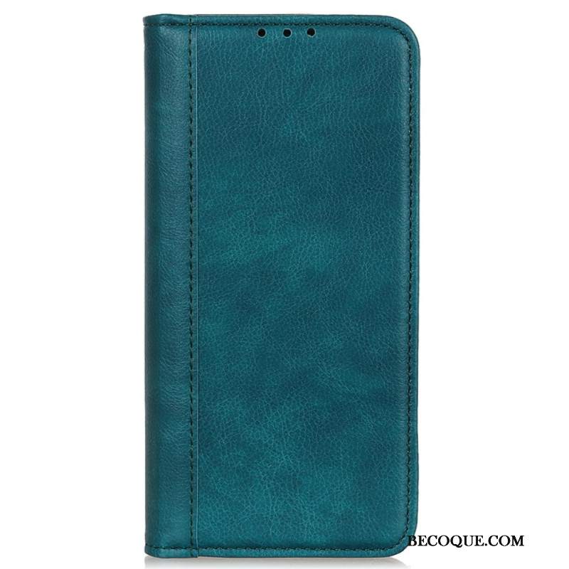 Flip Kotelot Google Pixel 9 Pro Xl Skóra Dwoinowa O Fakturze Litchi