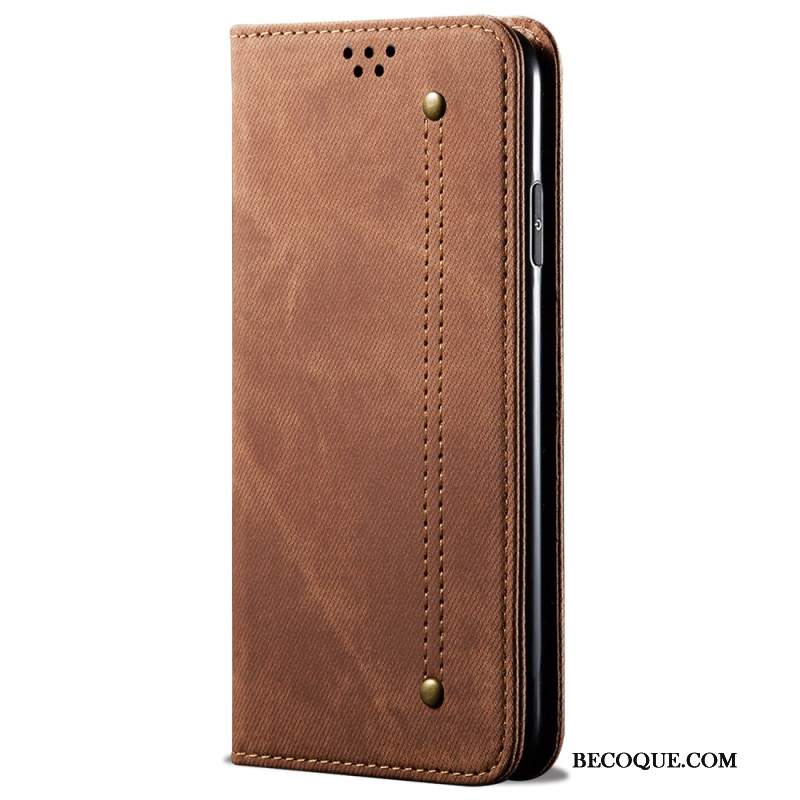 Flip Kotelot Motorola Edge 50 Fusion Tkanina Dżinsowa Etui Ochronne