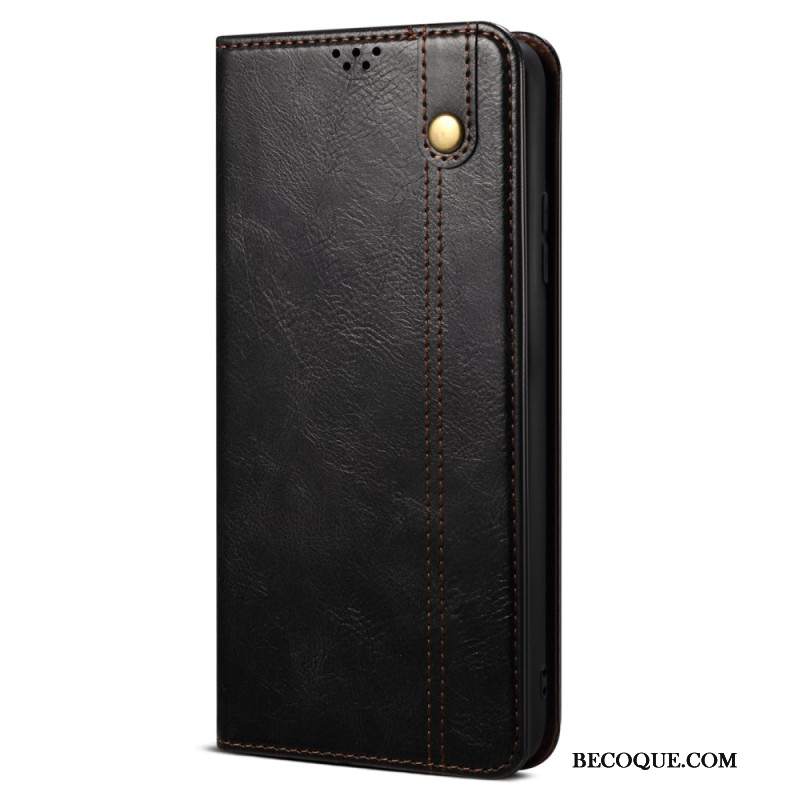 Flip Kotelot iPhone 16 Pro Max Etui Na Telefon Woskowana Imitacja Skóry