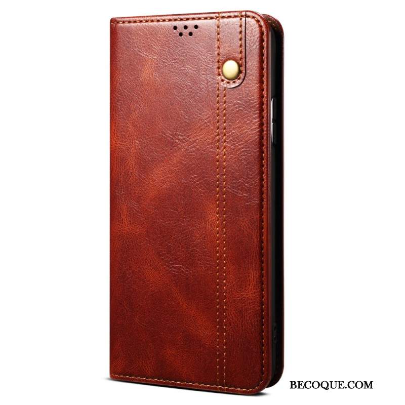 Flip Kotelot iPhone 16 Pro Max Etui Na Telefon Woskowana Imitacja Skóry