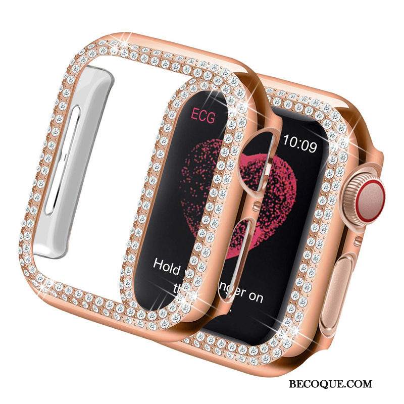 Futerał Apple Watch Series 1 Kryształkami Trudno Złoto, Etui Apple Watch Series 1 Rhinestone Tendencja Granica