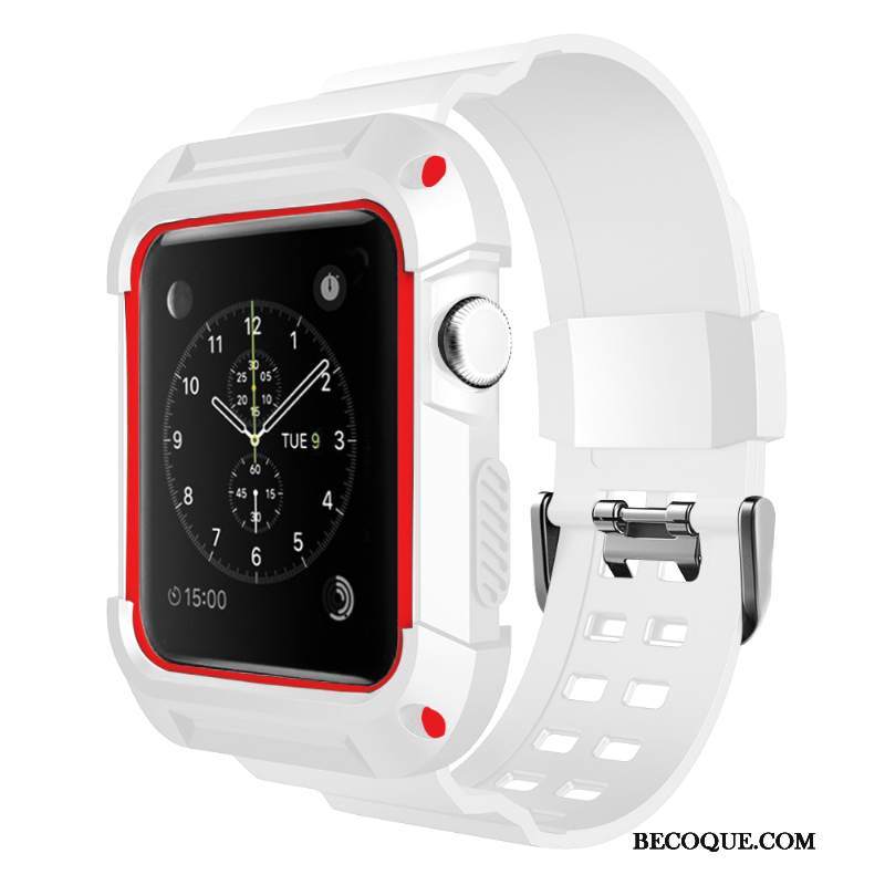 Futerał Apple Watch Series 3 Silikonowe Wodoodporny Czerwony, Etui Apple Watch Series 3 Ochraniacz Osobowość Sportowe