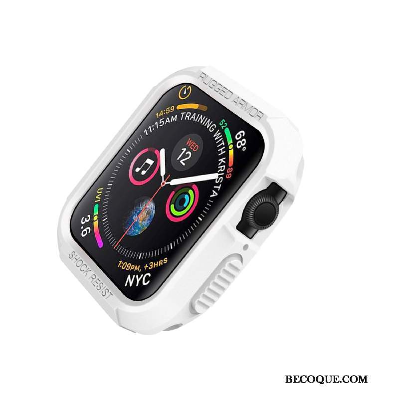 Futerał Apple Watch Series 4 Silikonowe Biały Anti-fall, Etui Apple Watch Series 4 Ochraniacz