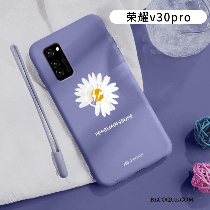 Futerał Honor View30 Pro Torby Purpurowy Anti-fall, Etui Honor View30 Pro Miękki Stokrotka Mały