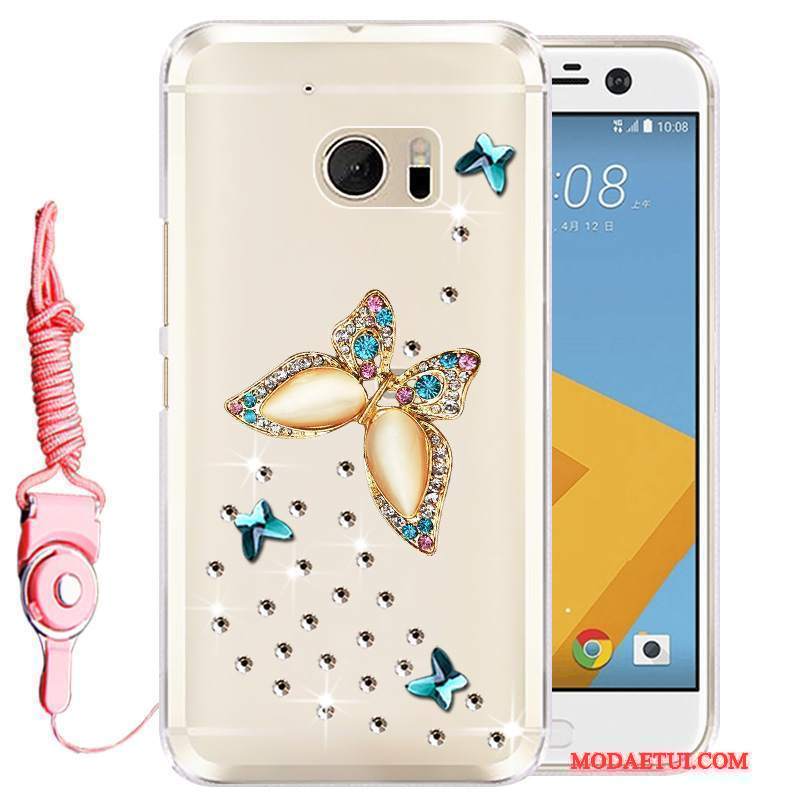 Futerał Htc Desire 10 Lifestyle Silikonowe Na Telefon Złoto, Etui Htc Desire 10 Lifestyle Rhinestone