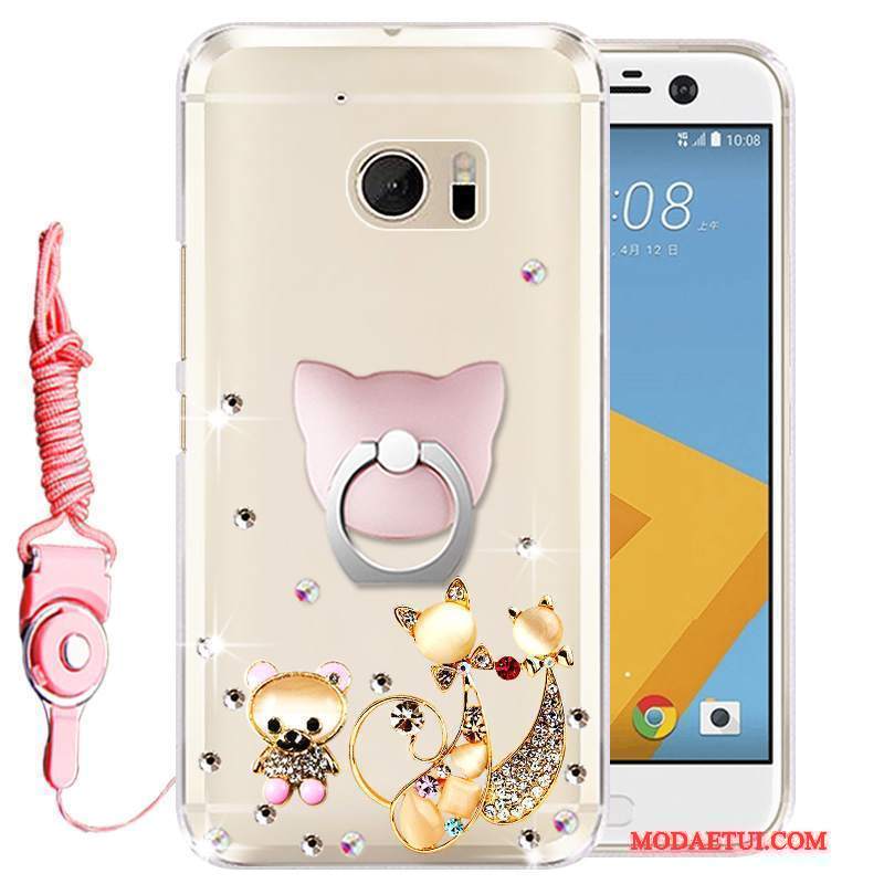 Futerał Htc Desire 10 Lifestyle Silikonowe Na Telefon Złoto, Etui Htc Desire 10 Lifestyle Rhinestone