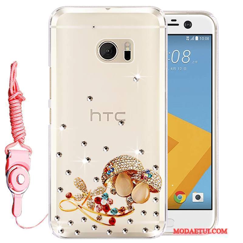 Futerał Htc Desire 10 Lifestyle Silikonowe Na Telefon Złoto, Etui Htc Desire 10 Lifestyle Rhinestone