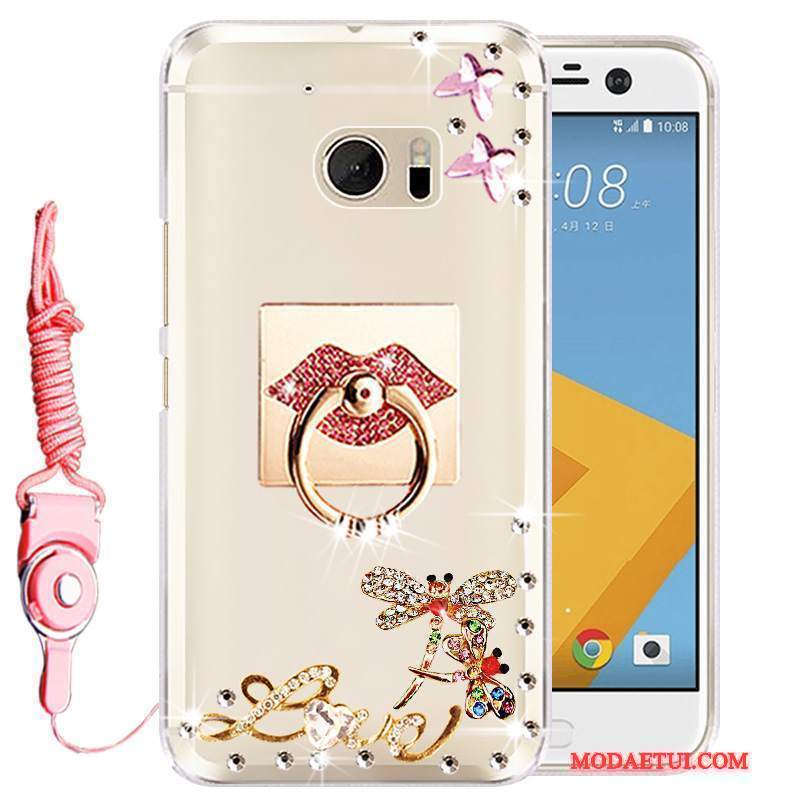 Futerał Htc Desire 10 Lifestyle Silikonowe Na Telefon Złoto, Etui Htc Desire 10 Lifestyle Rhinestone