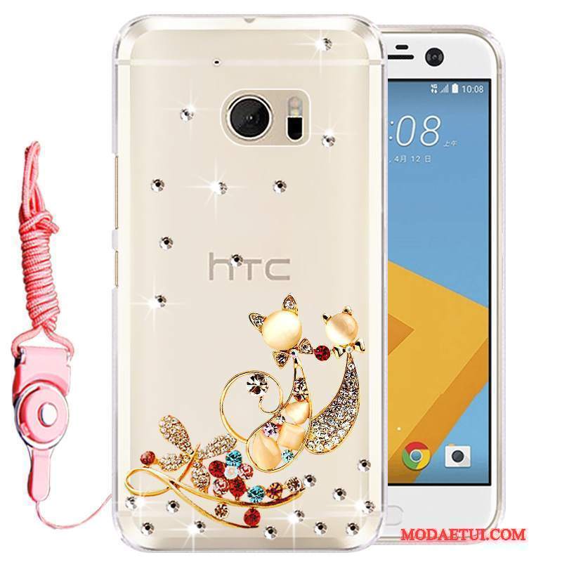 Futerał Htc Desire 10 Lifestyle Silikonowe Na Telefon Złoto, Etui Htc Desire 10 Lifestyle Rhinestone