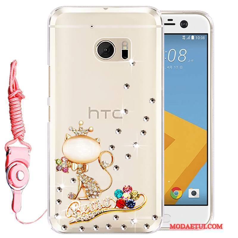 Futerał Htc Desire 10 Lifestyle Silikonowe Na Telefon Złoto, Etui Htc Desire 10 Lifestyle Rhinestone