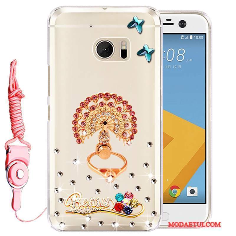 Futerał Htc Desire 10 Lifestyle Silikonowe Na Telefon Złoto, Etui Htc Desire 10 Lifestyle Rhinestone