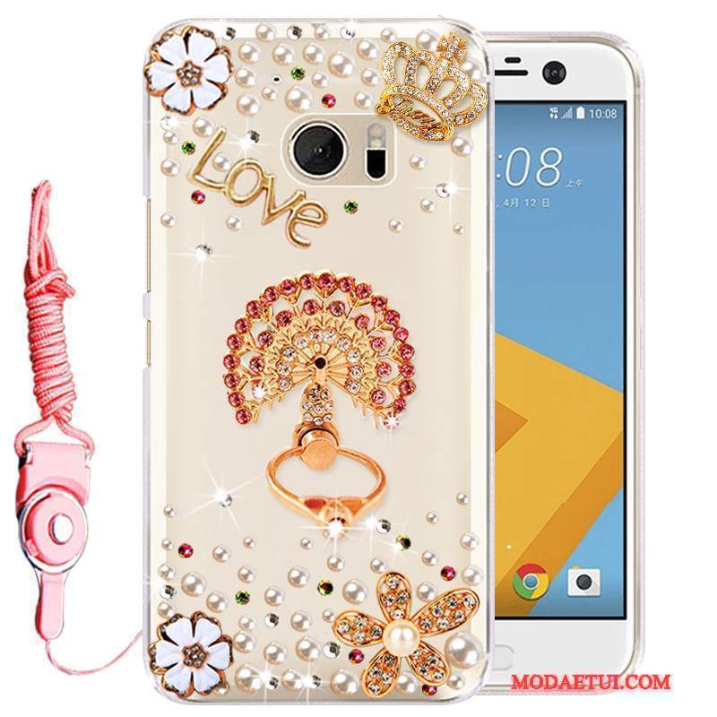 Futerał Htc Desire 10 Lifestyle Silikonowe Na Telefon Złoto, Etui Htc Desire 10 Lifestyle Rhinestone