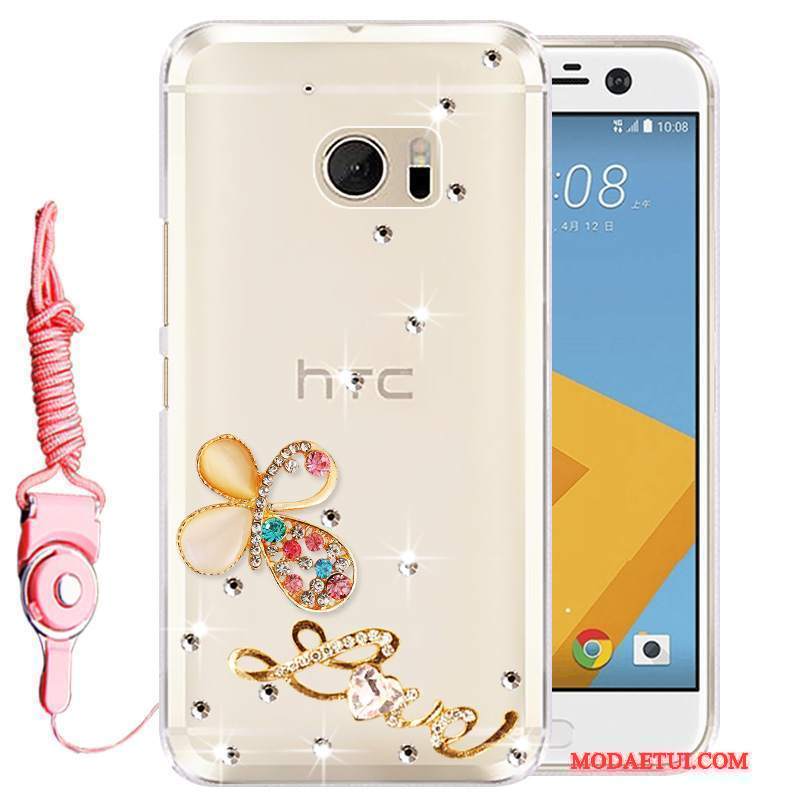 Futerał Htc Desire 10 Lifestyle Silikonowe Na Telefon Złoto, Etui Htc Desire 10 Lifestyle Rhinestone