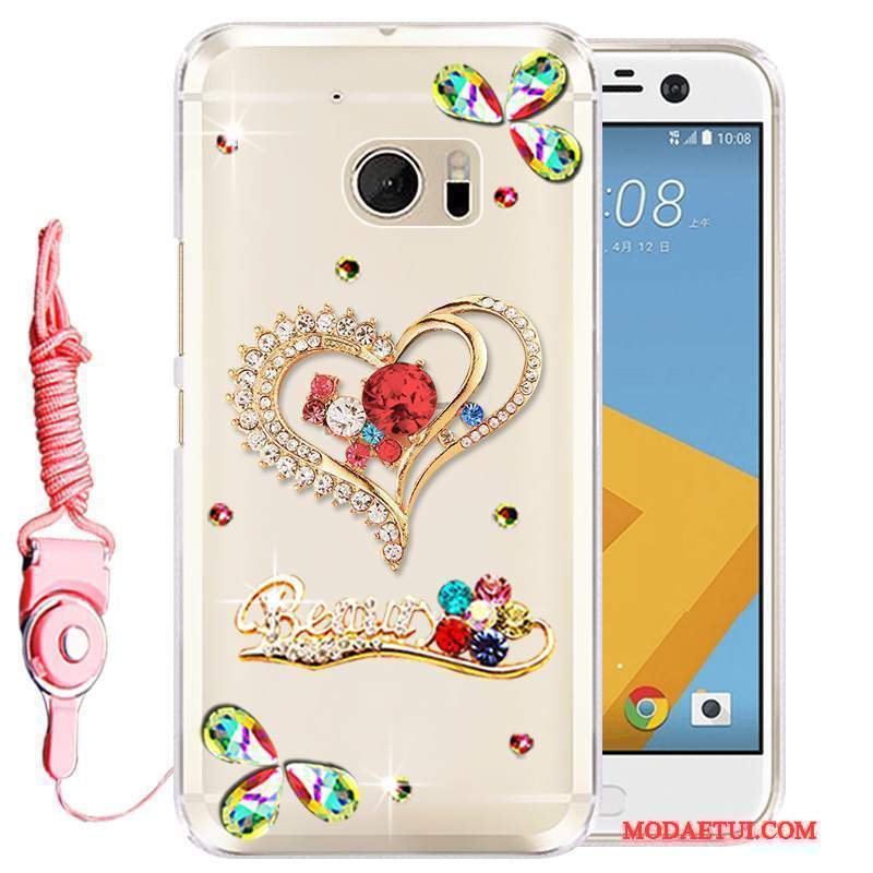 Futerał Htc Desire 10 Lifestyle Silikonowe Na Telefon Złoto, Etui Htc Desire 10 Lifestyle Rhinestone