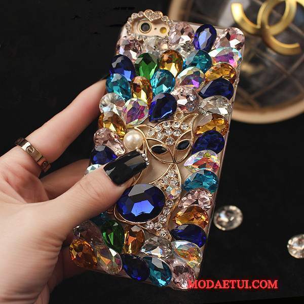 Futerał Htc One M7 Luksusowy Lis Purpurowy, Etui Htc One M7 Rhinestone Tendencja Proszek