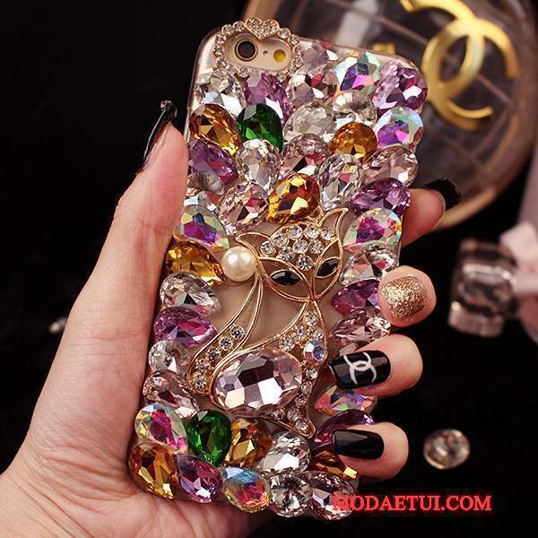 Futerał Htc One M7 Luksusowy Lis Purpurowy, Etui Htc One M7 Rhinestone Tendencja Proszek