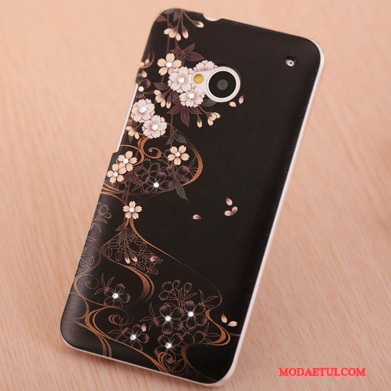 Futerał Htc One M7 Rhinestone Jasnyna Telefon, Etui Htc One M7 Kolor Purpurowy