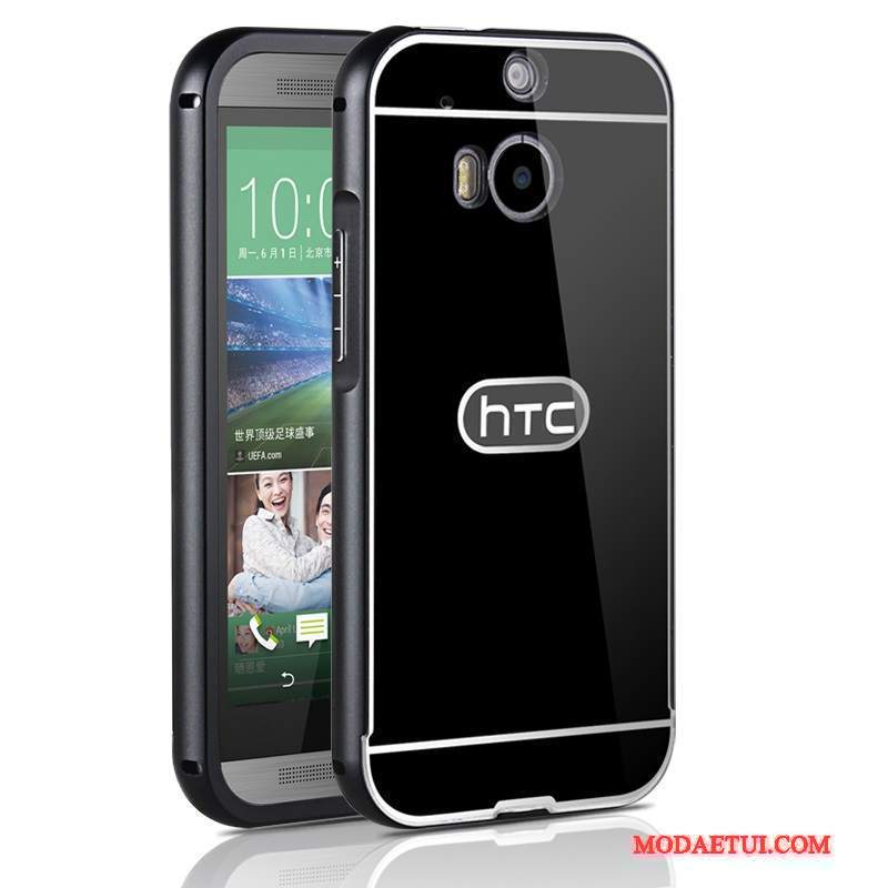 Futerał Htc One M8 Metal Granica Filmy, Etui Htc One M8 Ochraniacz Złoto Szkło Hartowane