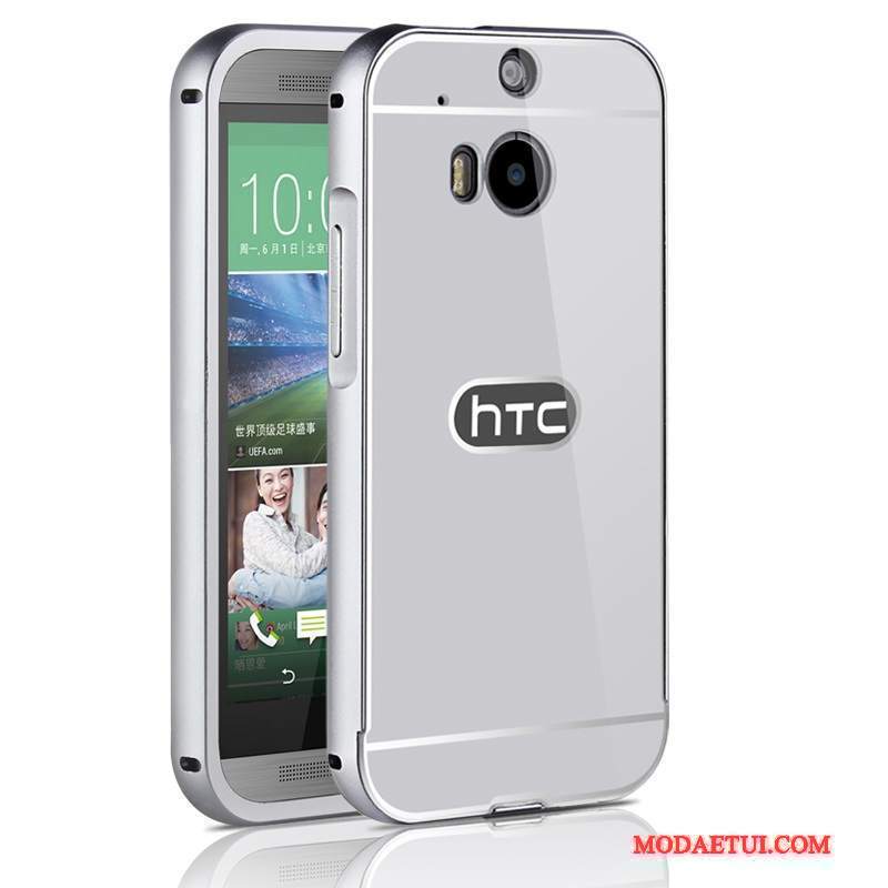 Futerał Htc One M8 Metal Granica Filmy, Etui Htc One M8 Ochraniacz Złoto Szkło Hartowane