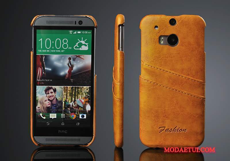 Futerał Htc One M8 Skóra Tylna Pokrywa Tendencja, Etui Htc One M8 Ochraniacz Czerwonyna Telefon