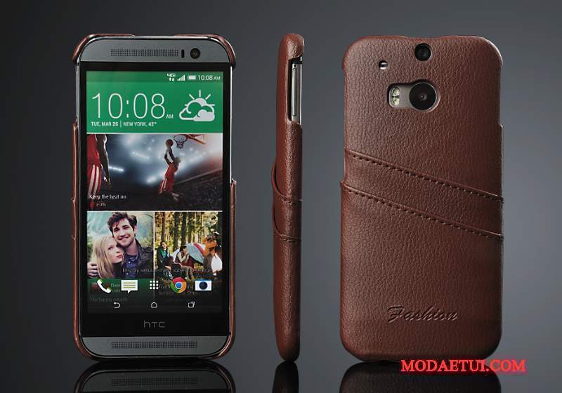 Futerał Htc One M8 Skóra Tylna Pokrywa Tendencja, Etui Htc One M8 Ochraniacz Czerwonyna Telefon