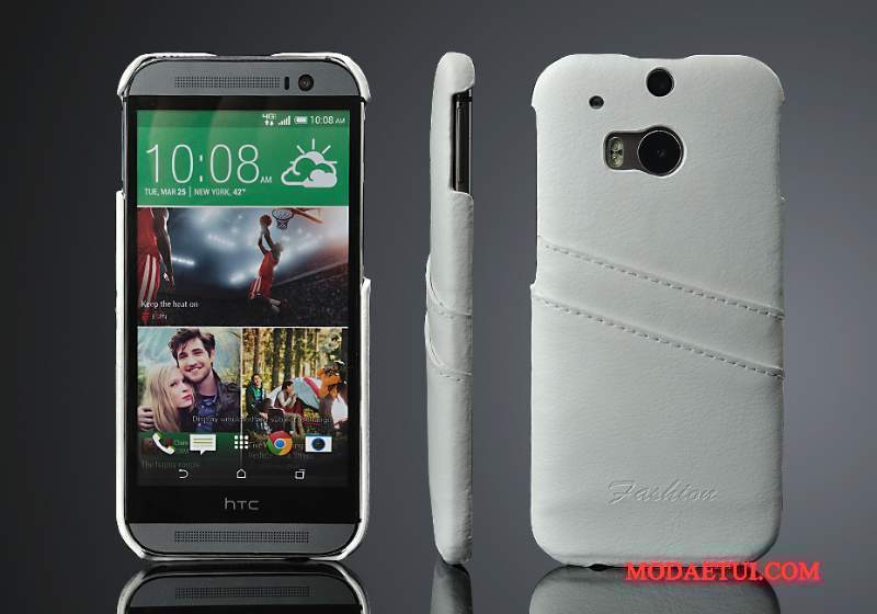 Futerał Htc One M8 Skóra Tylna Pokrywa Tendencja, Etui Htc One M8 Ochraniacz Czerwonyna Telefon