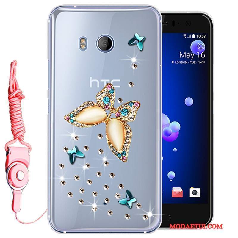 Futerał Htc U11 Rhinestone Anti-fall Złoto, Etui Htc U11 Miękki Na Telefon