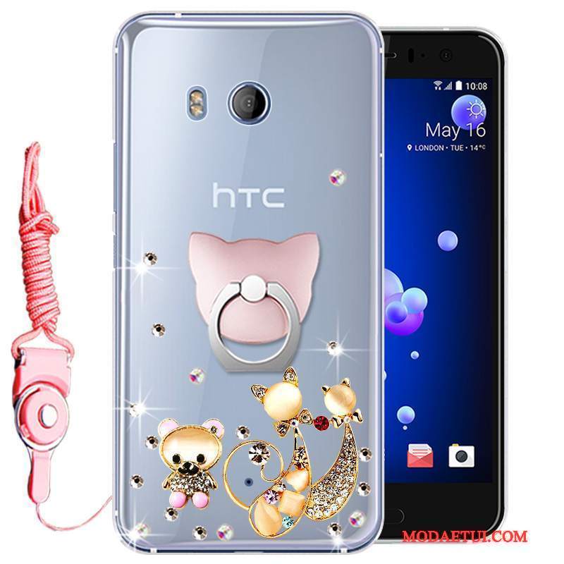 Futerał Htc U11 Rhinestone Anti-fall Złoto, Etui Htc U11 Miękki Na Telefon